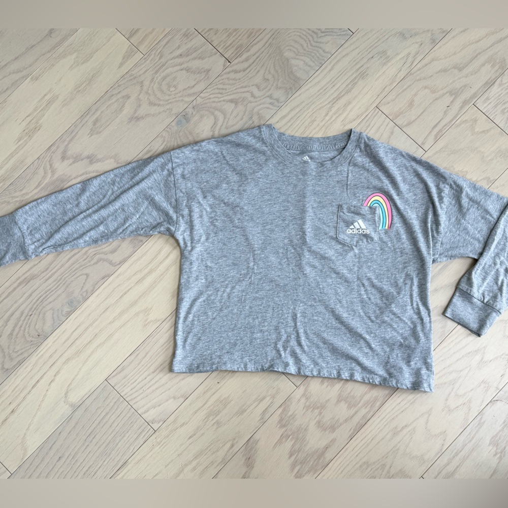 adidas Heather Gray Logo Crewneck Sweatshirt